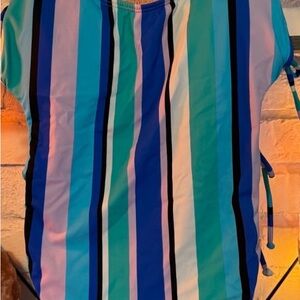 1 piece striped swimsuit with tie/open sides